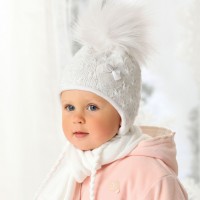 Detské čiapky zimné - dievčenské + šálik - model - 1/716
